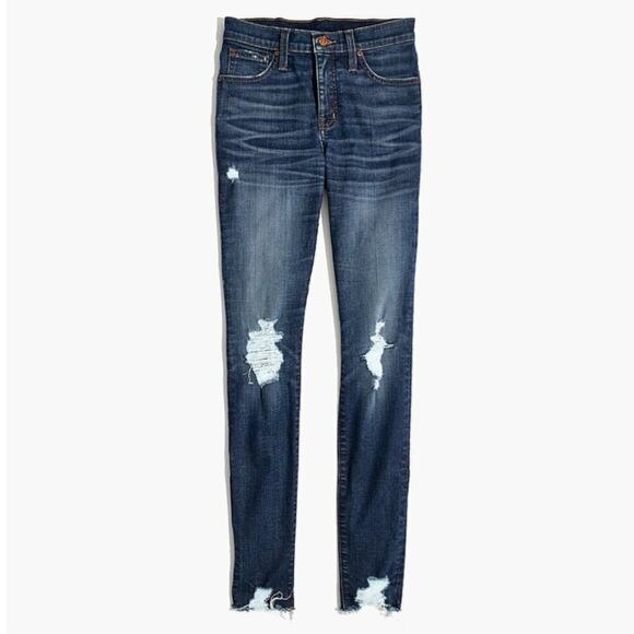 MADEWELL 9" High-Rise Skinny Jeans: Destructed Edition - Size 27 - Picture 2 of 13